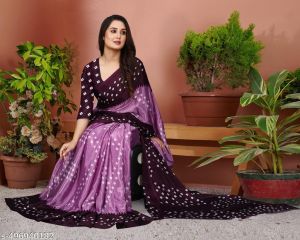 Best Chiffon Silk Bandhani Daily Wear Saree