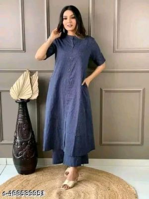 Cotton Khata Co Ord Set Kurta Plazzo