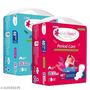 Everteen Combo Xxl Cottony Soft Top Layer Xxl Cottony Dry Top Layer Sanitary Pads For Women 40 40 320mm Each 80 Pads
