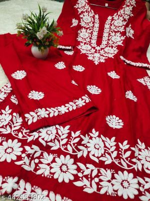 Modal Chikankari Kurti And Plazoo