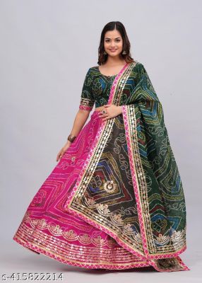 Rajasthani Women Kota Doria Lehenga With Heavy Aari Work