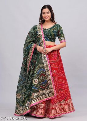 Rajasthani Women Kota Doria Lehenga With Heavy Aari Work