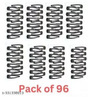 Tic Tac Hair Clips And Pins For Women And Girls Pack Of 96 Black Color Metal