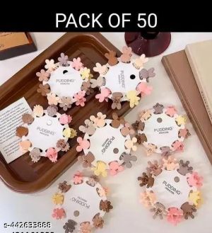 Trendy 50 Pieces Mini Claw Clips Plastic Hair Small Braids Clutchers Hair Accessories For Baby Girls Unique And Gorgeous Appearance Girls Mini Hair Claw