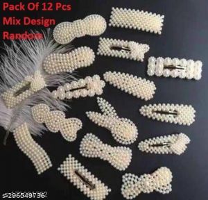 White Hair Pin Mix Tik Tok Pack Of 12