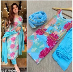 Womens Faboulas Digital Muslin Kurta Set