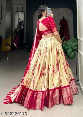 Womens Wear Tussar Silk With Patola Printed Lehenga Choli With Dupatta Set