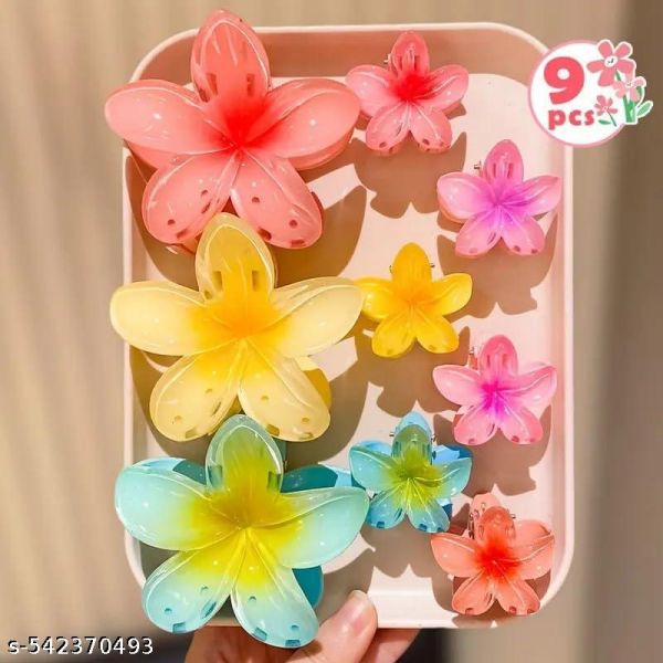 9 Pcs Flower Claw Clip Hair Claw Clip Pin Clutcher Accessories For Women And Girls
