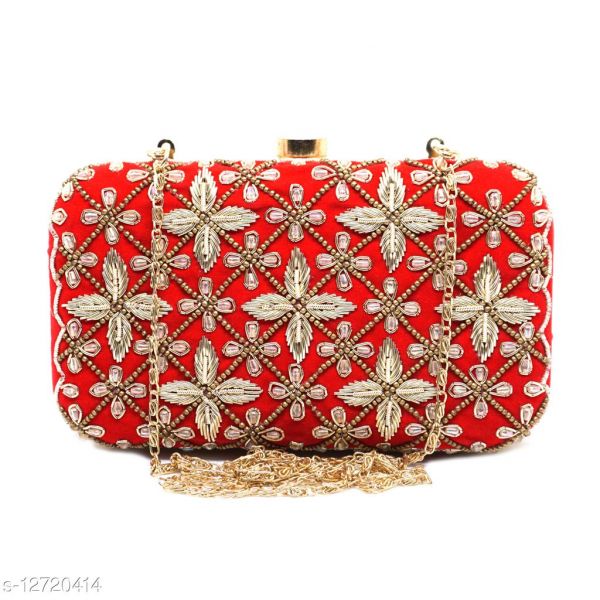 Beautiful Womens Red Velvet Clutch