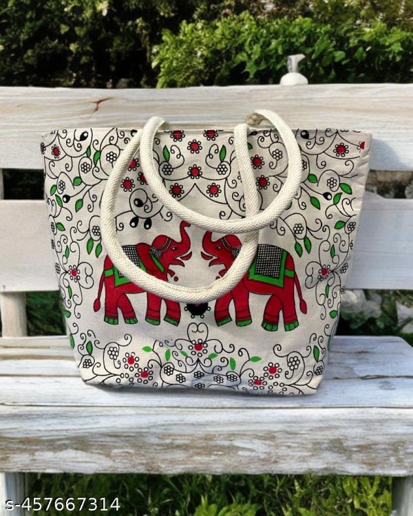 Big Two Elephant Canvas Tote Bag Stylish Durable And Spacious