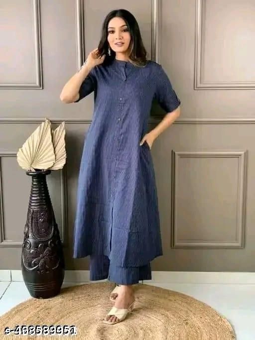 Cotton Khata Co Ord Set Kurta Plazzo