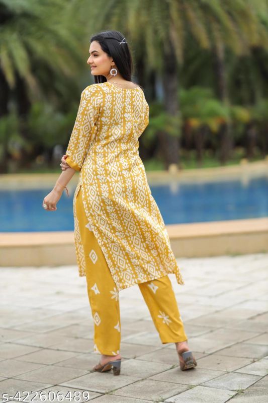Cotton Kurtis Womens Printed Cotton Kurti Set Kurta Set
