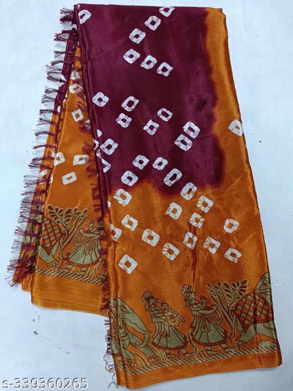 Daily Wear Saree Bandhej Crystal Women Saree Bandhni Bandhej Bandhni Special Saree Patola Saree