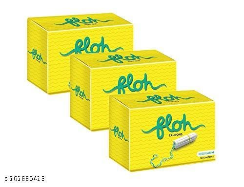 Floh Fda Approved Pack Of 3 Regular Tampons For Women Regular Flow 10 Pieces Each
