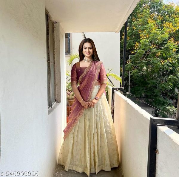 Georgette Semi Stitched Lehenga With Unstitched Blouse