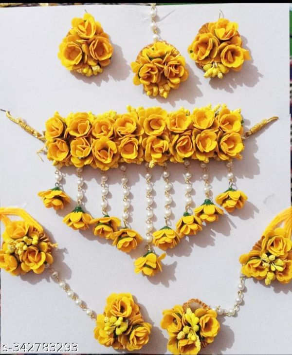 Haldi flower necklece set woman new degine