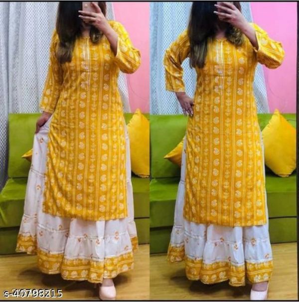Latest Printed High Damandable Kurti With Skirt