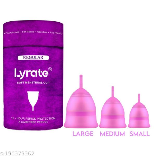 Lyrate Menstrual Cup For Women Pack Of 3 Smallmedium And Large Size Protection For Up To 10 12 Hours Fda Approved