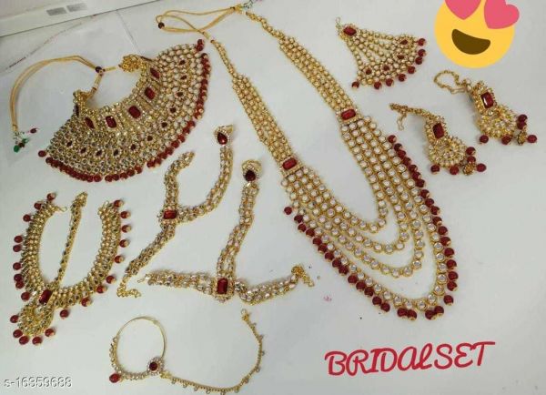 Maroon Bridal Jewellery Set