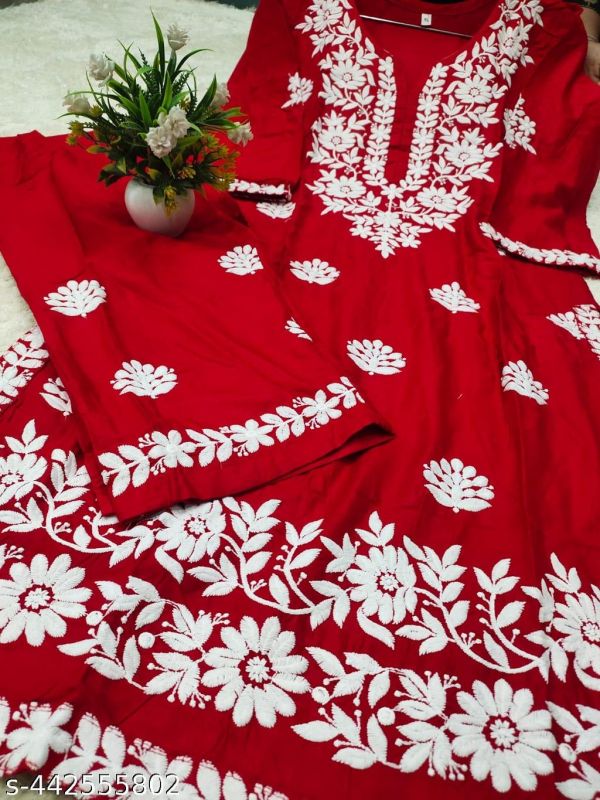 Modal Chikankari Kurti And Plazoo