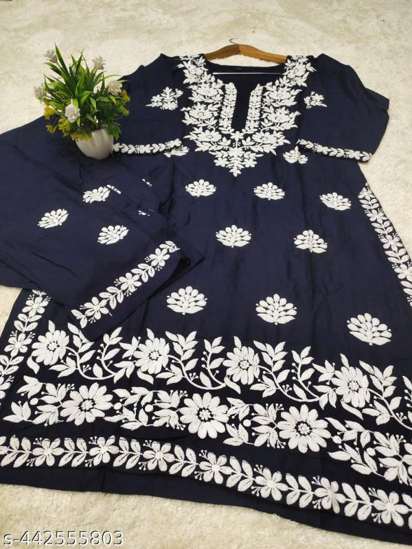 Modal Chikankari Kurti And Plazoo