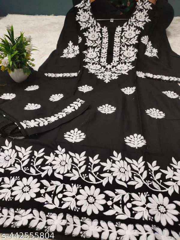 Modal Chikankari Kurti And Plazoo