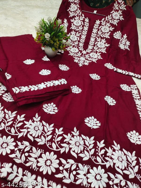 Modal Chikankari Kurti And Plazoo