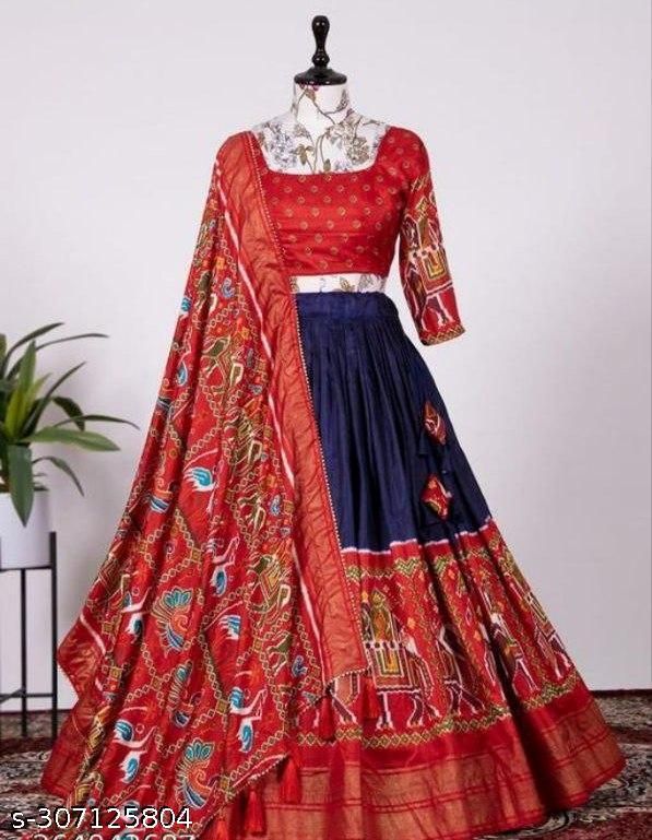 Multicolor Patola Print Silk Designer Lehenga Choli