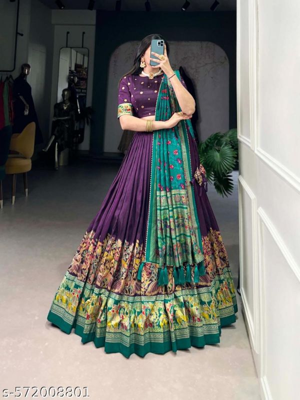 Navratri Chaniya Choli Printed Foil Lehenga Choli