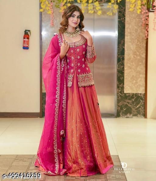 New Designer Party Top Lehenga Dupatta Set