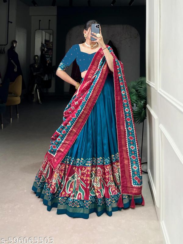 Patola Print With Foil Work Havy Fabric Lehengha Choli