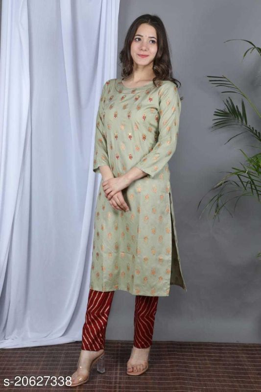 Pista Green Women's Kurta Pants Set