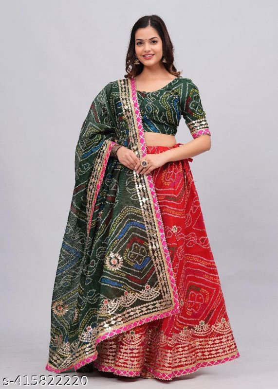 Rajasthani Women Kota Doria Lehenga With Heavy Aari Work