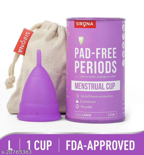 Sirona Hygiene Reusable Menstrual Cup With Fda Compliant Medical Grade Silicone Large