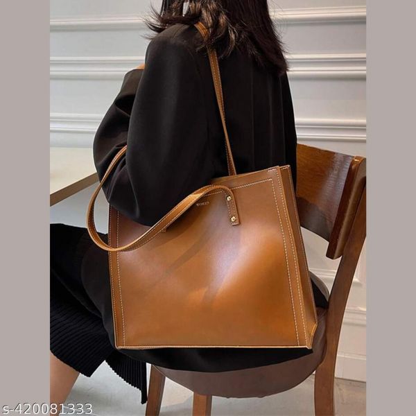 Solid Color Laptop Bag Shoulder Bag Women Hand Bag Ladies Leather Womens Office Big Tote Lady High Capacity Handbags And Pursespack Of 1