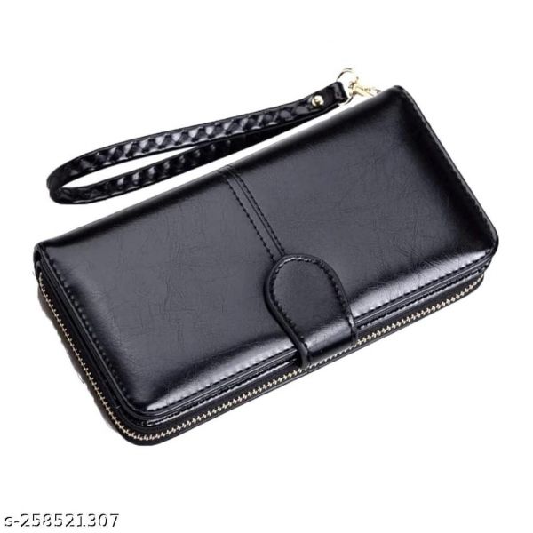 Stealodeal Zipper Wallet Pu Leather Clutch Womens Wristlet Black