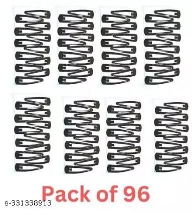 Tic Tac Hair Clips And Pins For Women And Girls Pack Of 96 Black Color Metal