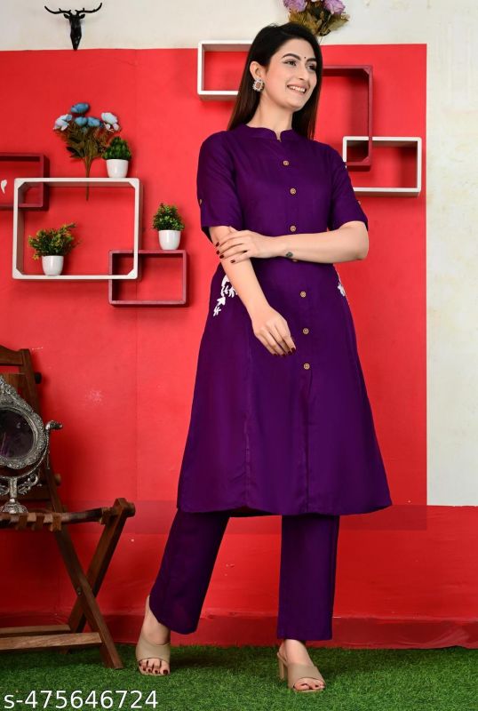 Women A Line Kurta Pant Set