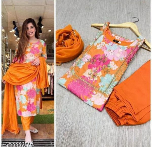 Womens Faboulas Digital Muslin Kurta Set