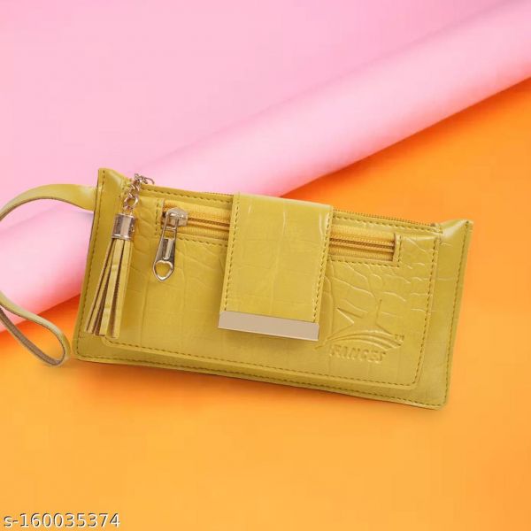 Womens Trending Crocodile Clutches Stylish Fashionable Clutch For Casual Wear Occasion Wear Party Wear Yellow