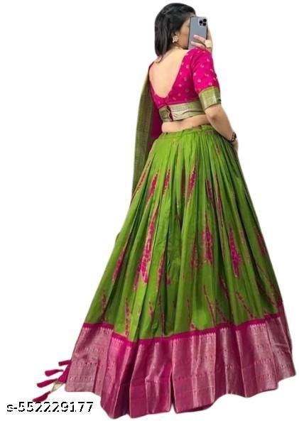 Womens Wear Tussar Silk With Patola Printed Lehenga Choli With Dupatta Set