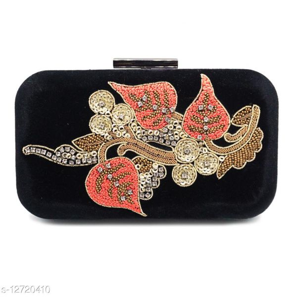 Zari Embroidery Womens Clutch For Wedding And Parties